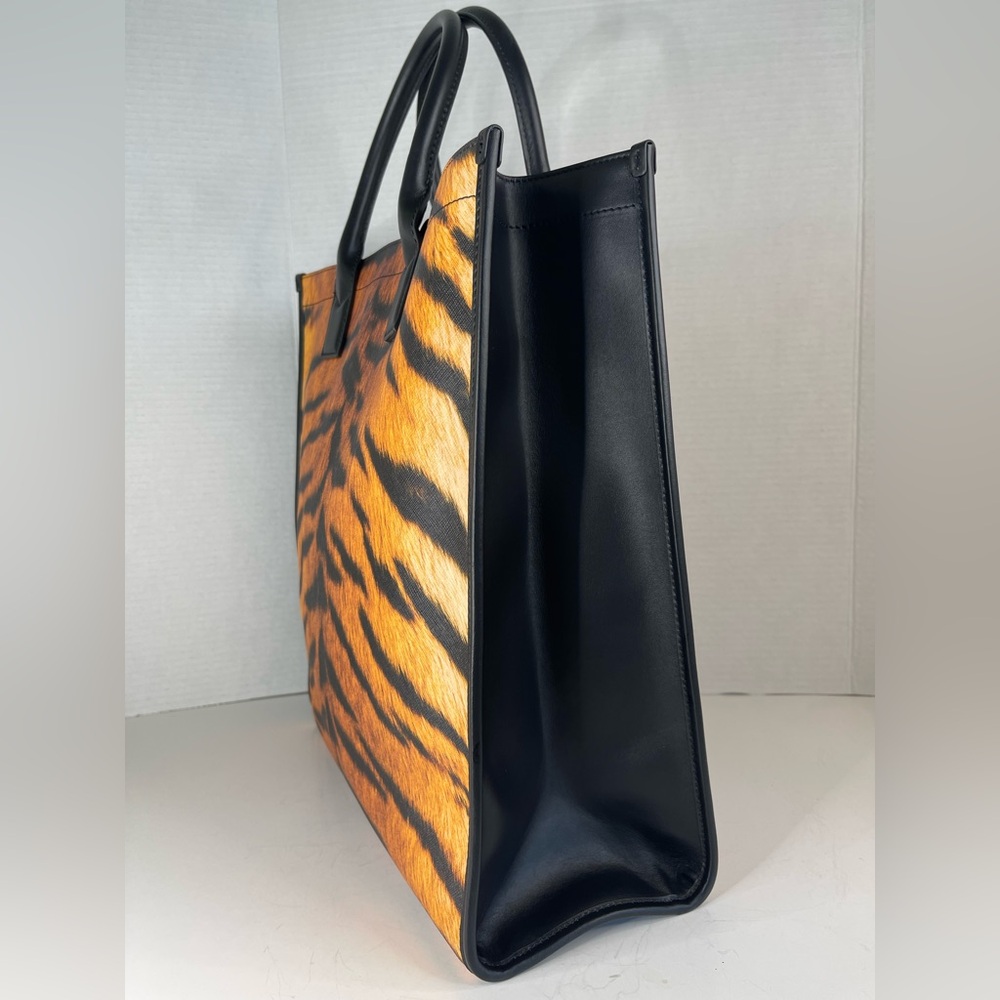 Burberry Tiger Print Tote Bag - Black and Orange - Picture 2 of 15